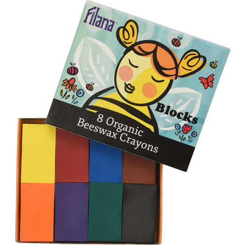 Filana 8 Standard Block Crayons with Brown & Black