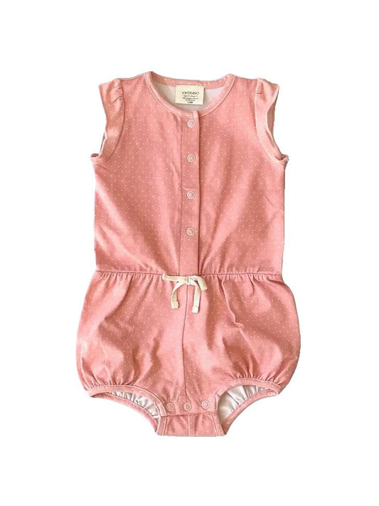Mini Polka Dot Ruffle Short Romper with Headband