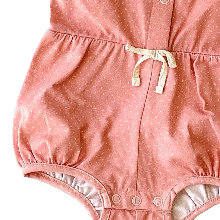 Mini Polka Dot Ruffle Short Romper with Headband