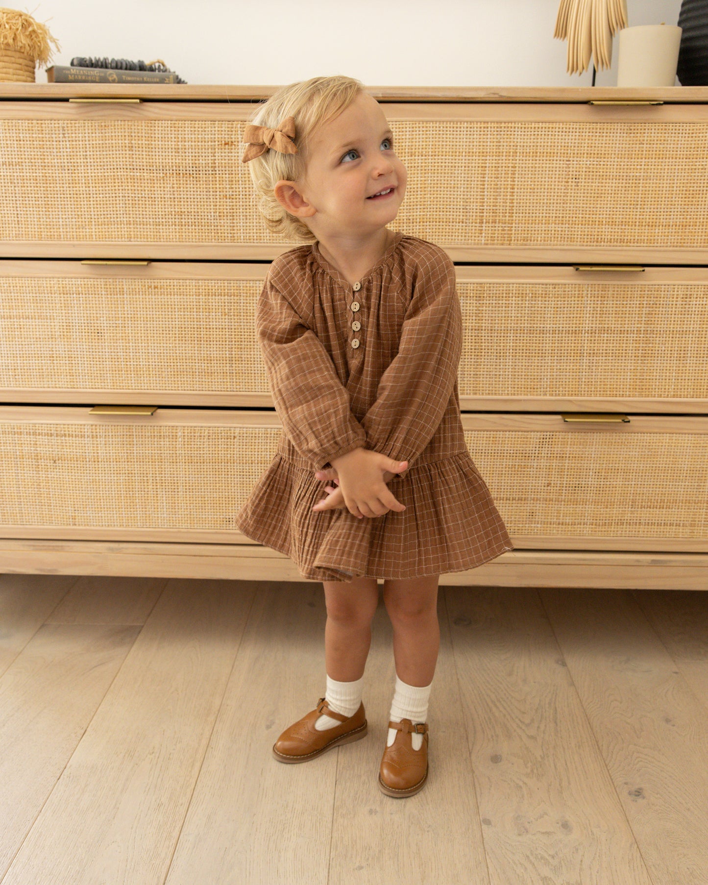 Lany Cinnamon Grid Dress