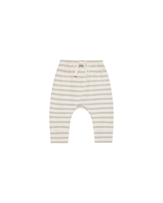 Grey Stripe Pocket Tee & Drawstring Pant Set