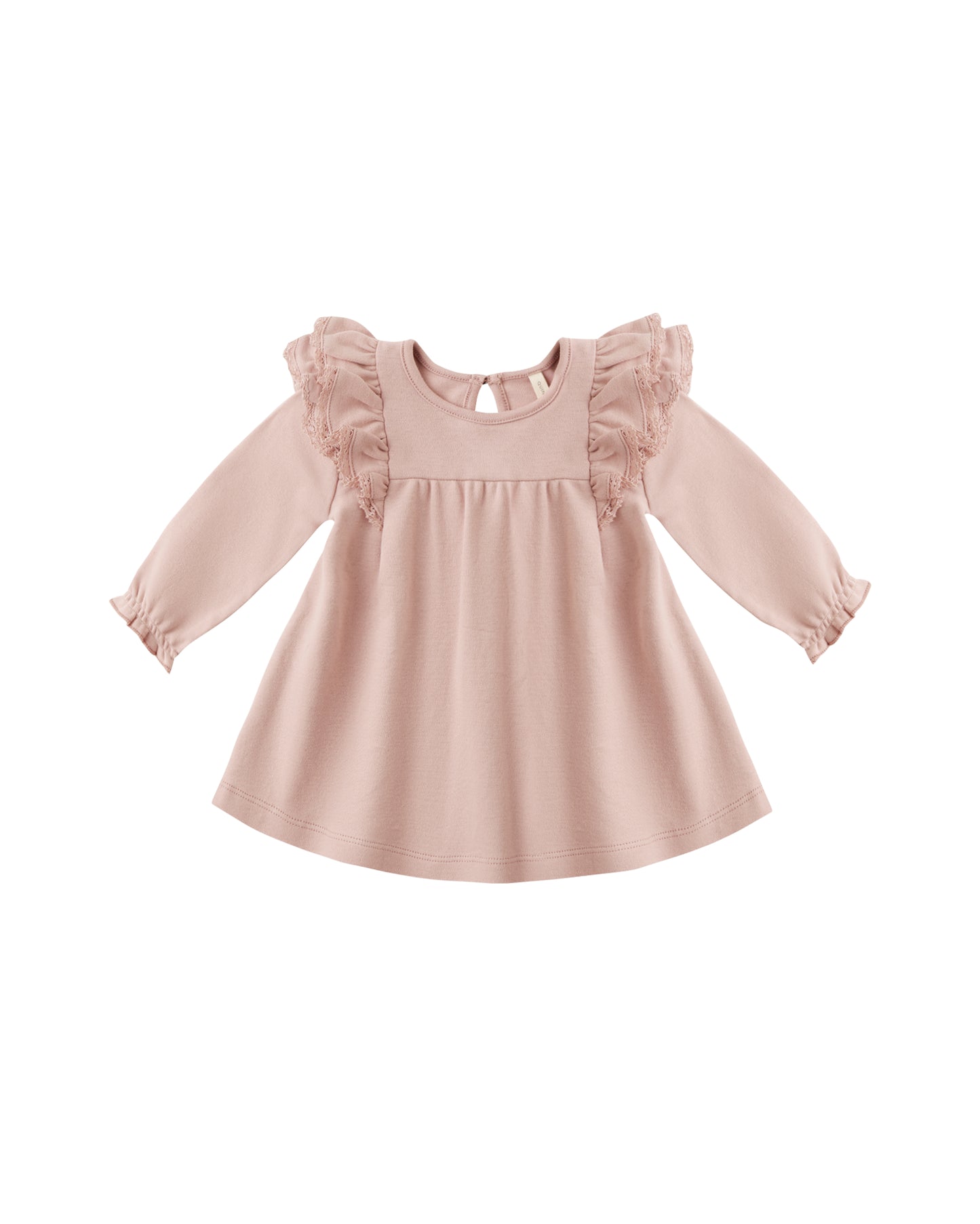 Rose Long Sleeve Flutter Dress