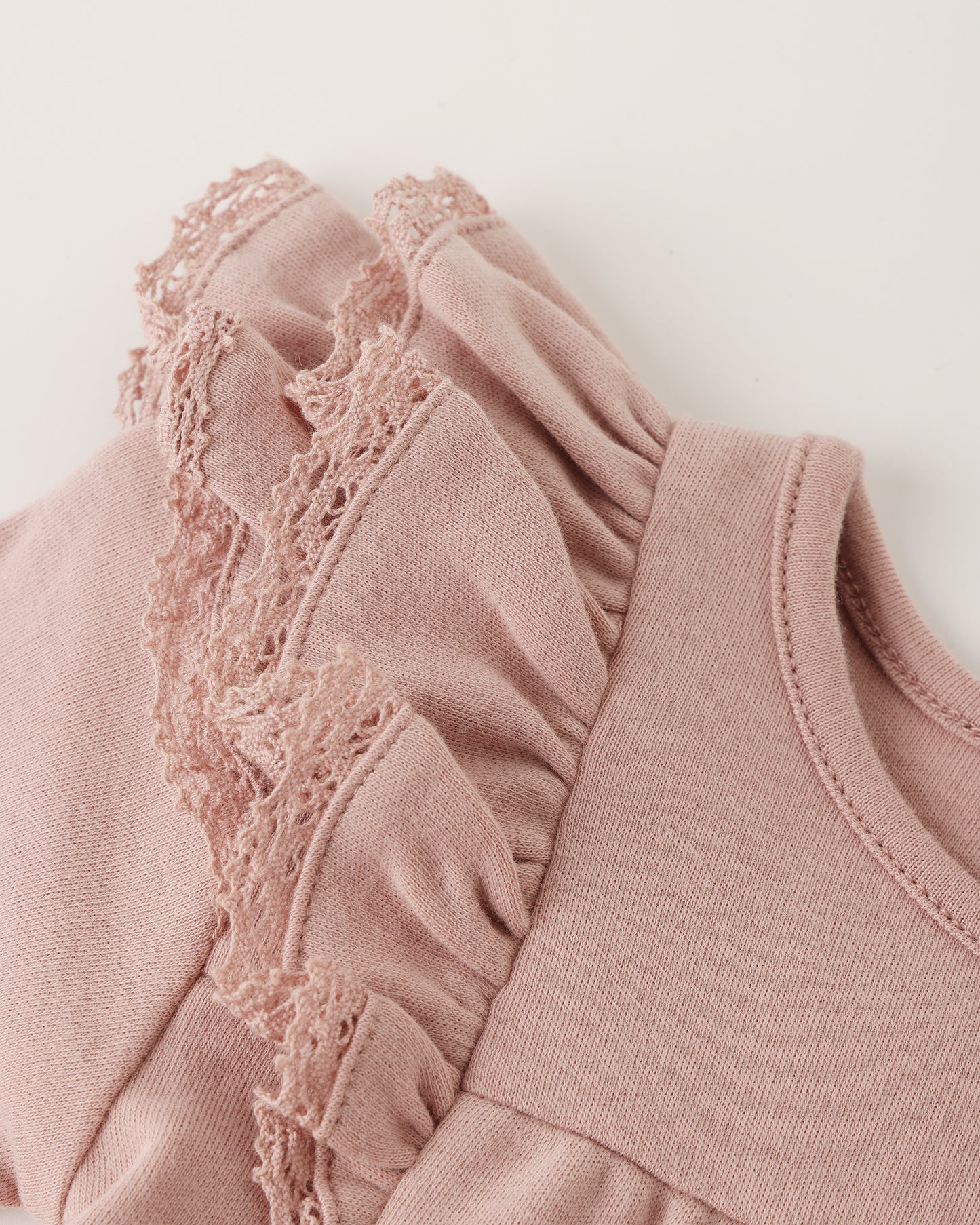 Rose Long Sleeve Flutter Dress