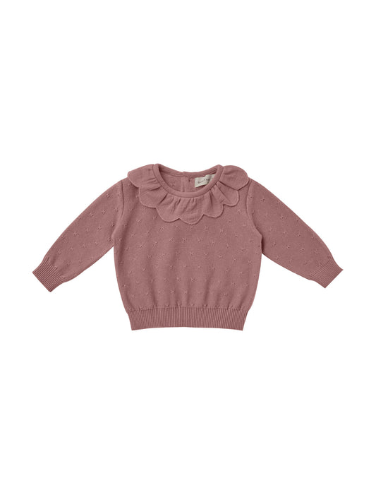 Petal Knit Sweater in Fig