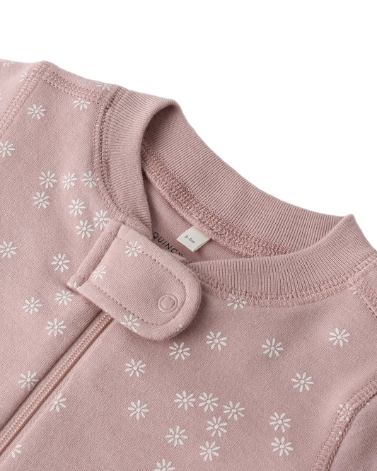 Zip Long Sleeve Sleeper Mauve Daisy