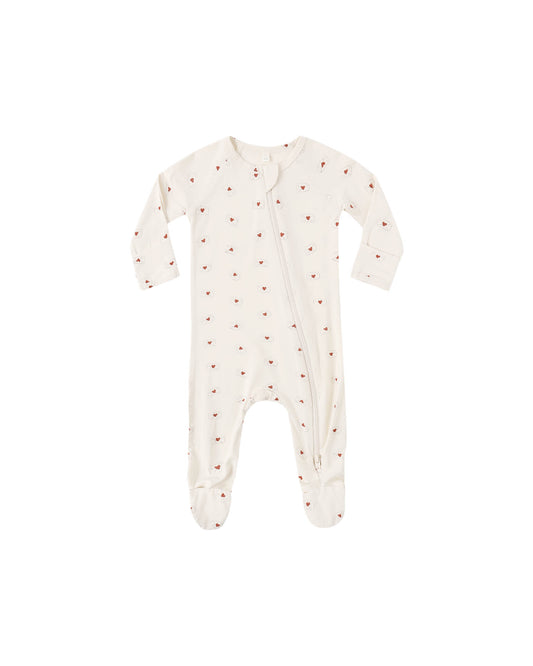 Valentine Bamboo Zip Footie