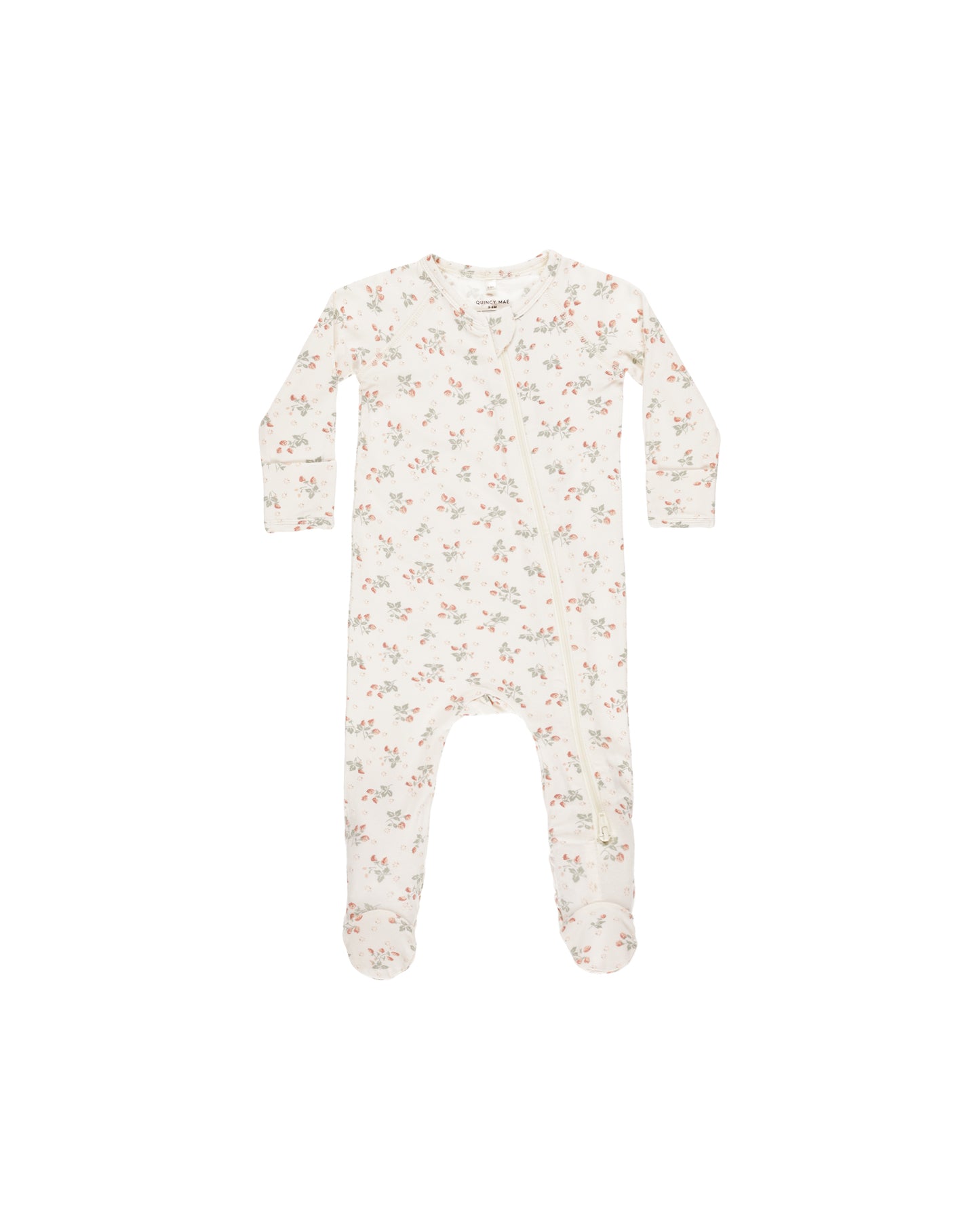 Strawberries Bamboo Zip Footie