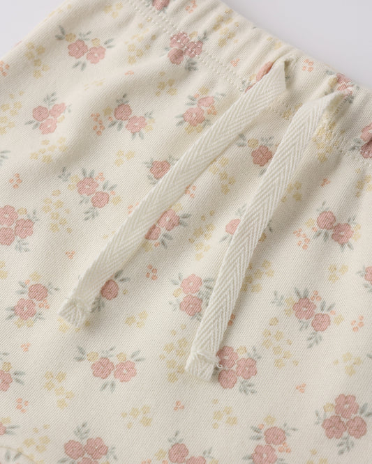 Wrap Top + Footed Pant Set Flower Fields