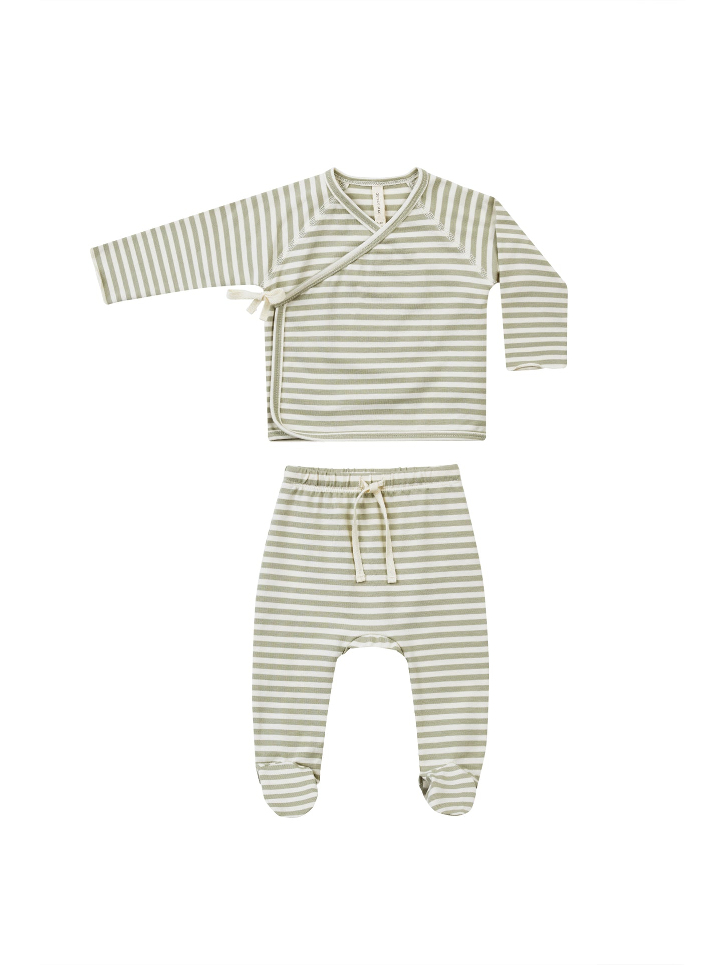 Sage Stripe Wrap Top + Pant Set