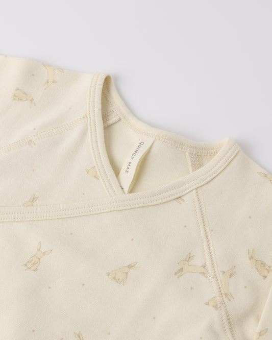 Wrap Top + Footed Pant Set Bunnies