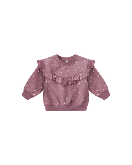 Ruffle Fleece Polka Dot Sweatshirt Set