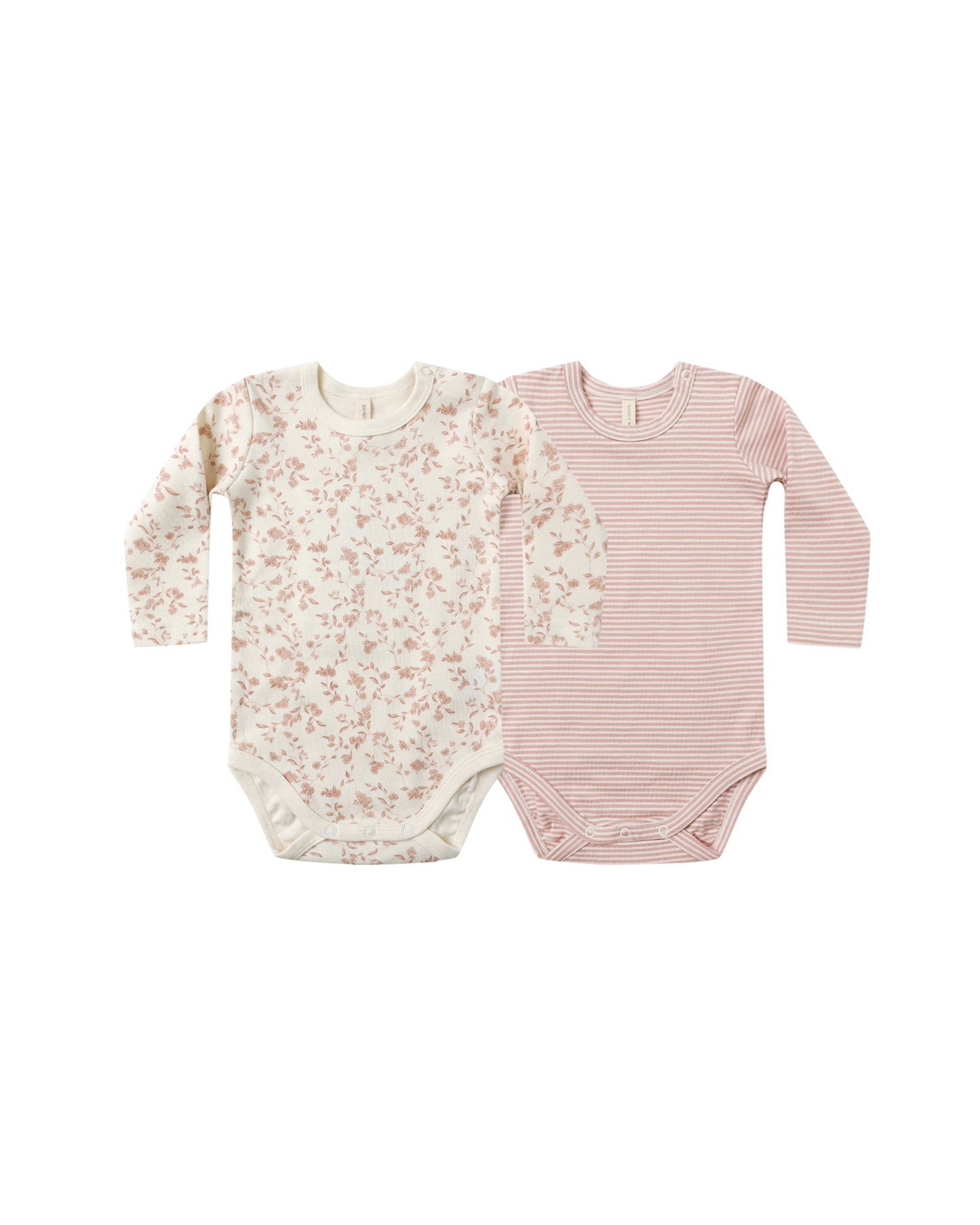 French Garden, Rose Micro Stripe Bodysuit 2 Pack