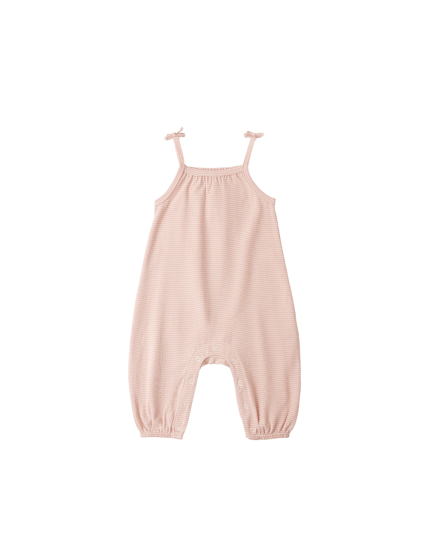 Smocked Jumpsuit Melon Micro Stripe