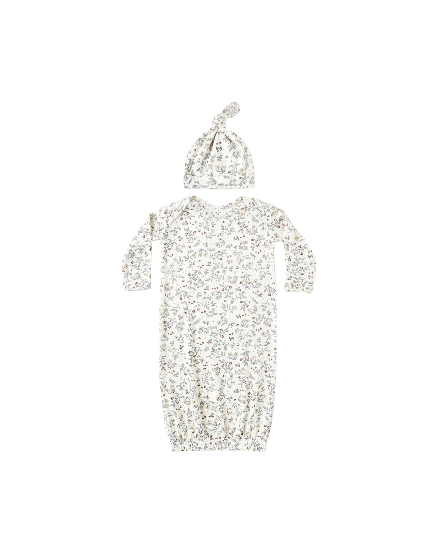 Woodland Bamboo Knotted Gown + Hat Set
