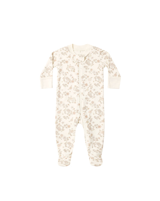 Zip Long Sleeve Sleeper Footie Floral Vine