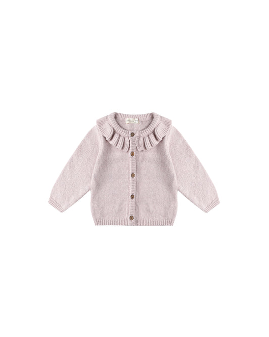 Lilac Ruffle Collar Cardigan
