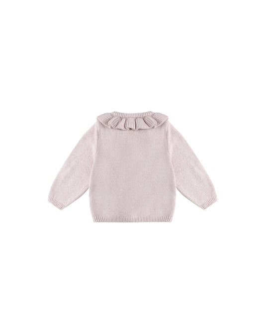 Lilac Ruffle Collar Cardigan