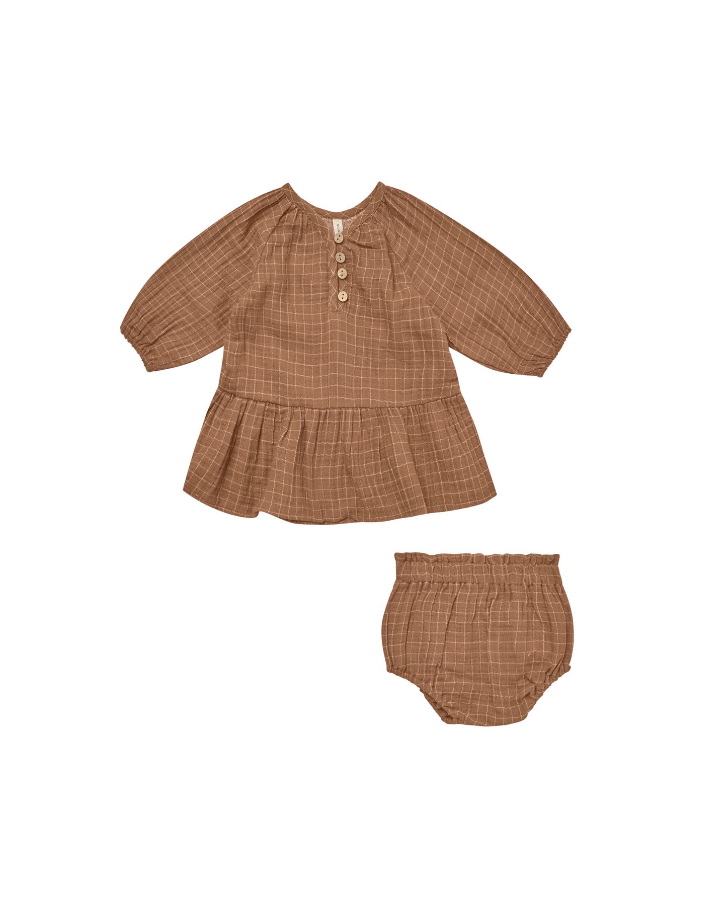 Lany Cinnamon Grid Dress