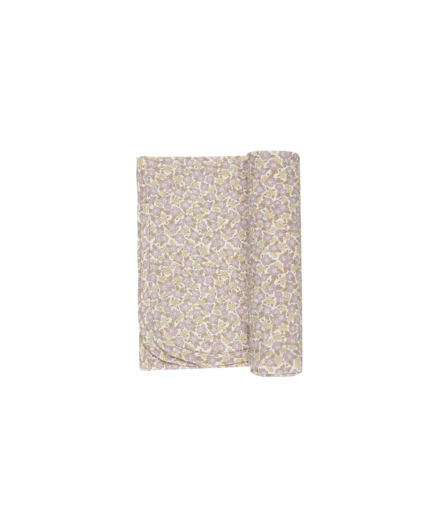 Purple Floral Bamboo Swaddle Blanket