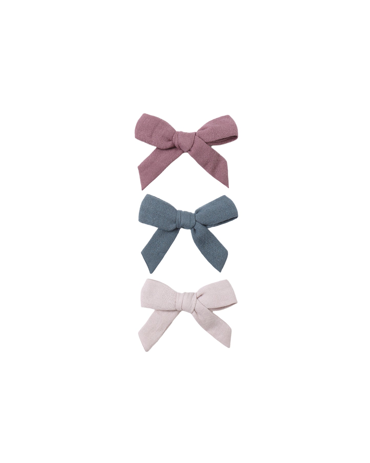 Bow with Clip Set of 3 (Mulberry, Ocean, Lilac)