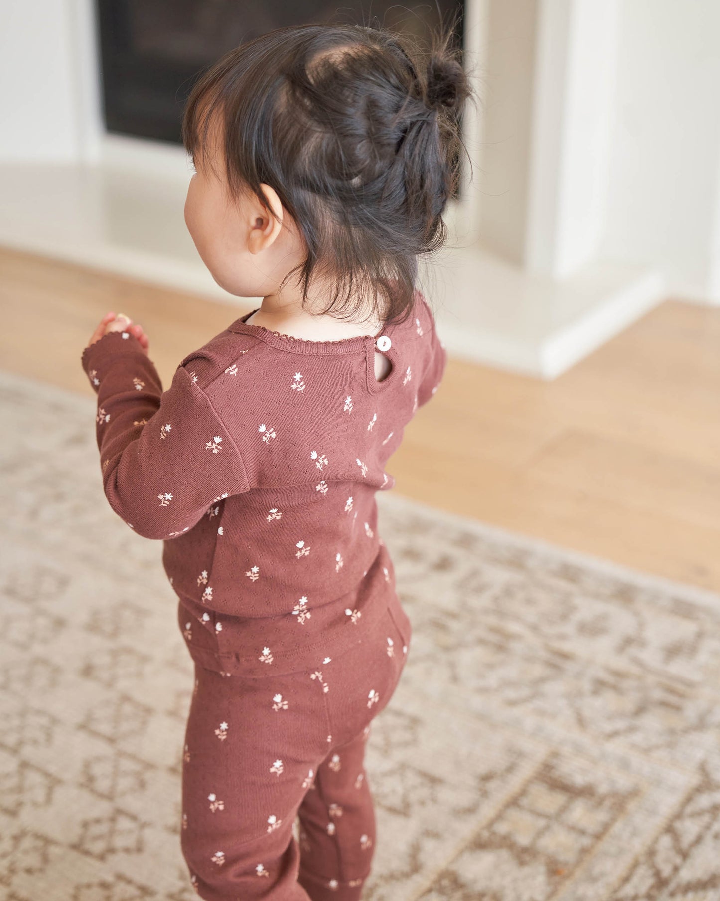 Pointelle Long Sleeve Tee Set