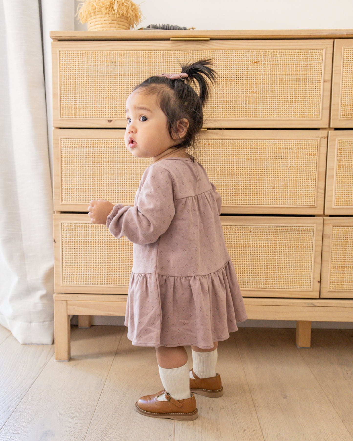 Dotty Tiered Jersey Dress