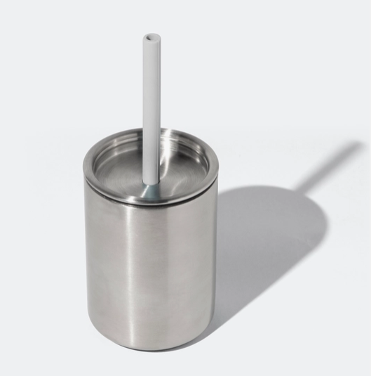 8oz Stainless Steel Baby Cup with Lid & Straw