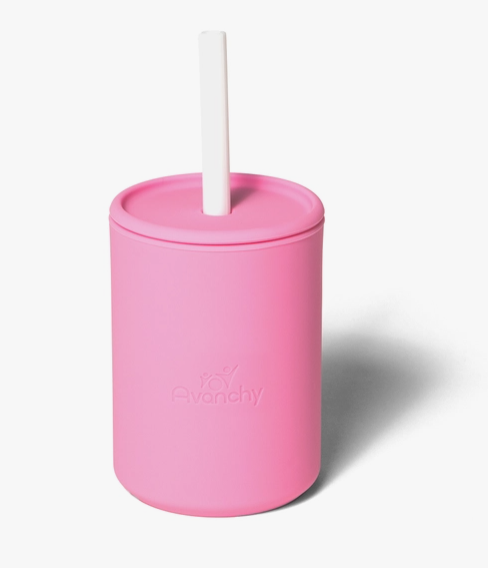 5oz Silicone Baby Cup with Lid & Straw