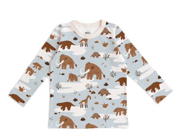 Long Sleeve Ice Age Animals Pale Blue Tee