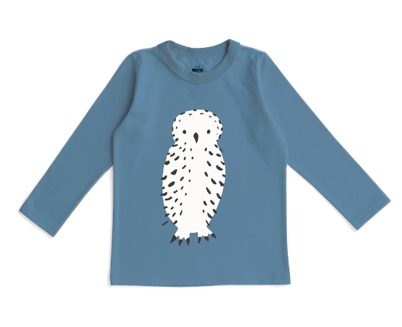 Long Sleeve Owl Lake Blue Tee