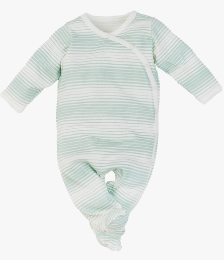 Sea Breeze Stripe Side Snap Footie