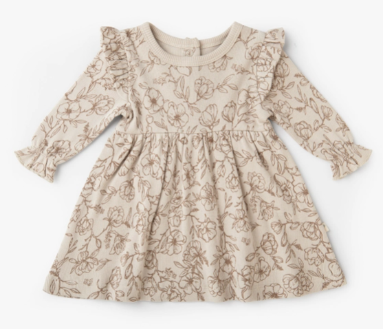 Vintage Bloom Organic Ruffle Dress