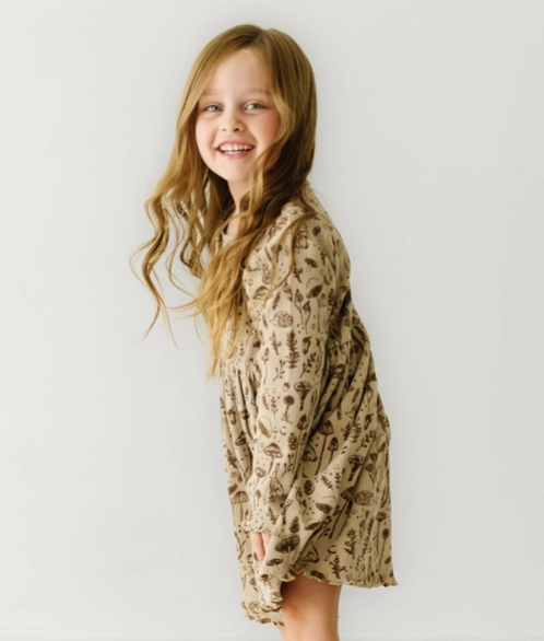 Woodland Organic Long Sleeve Twirl Dress