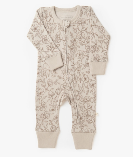 Vintage Bloom Organic 2-Way Zip Romper