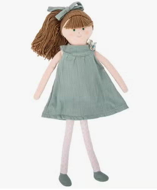 Organic Cotton Dress Doll in Celadon