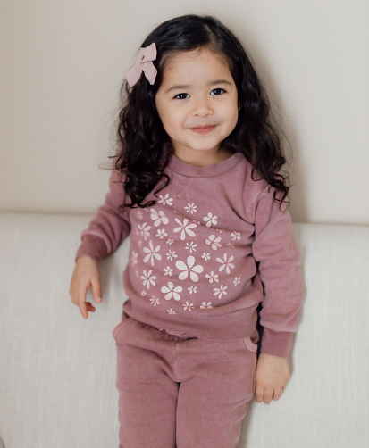 Cozy Sweatshirt & Jogger Set in Rosewood Flower