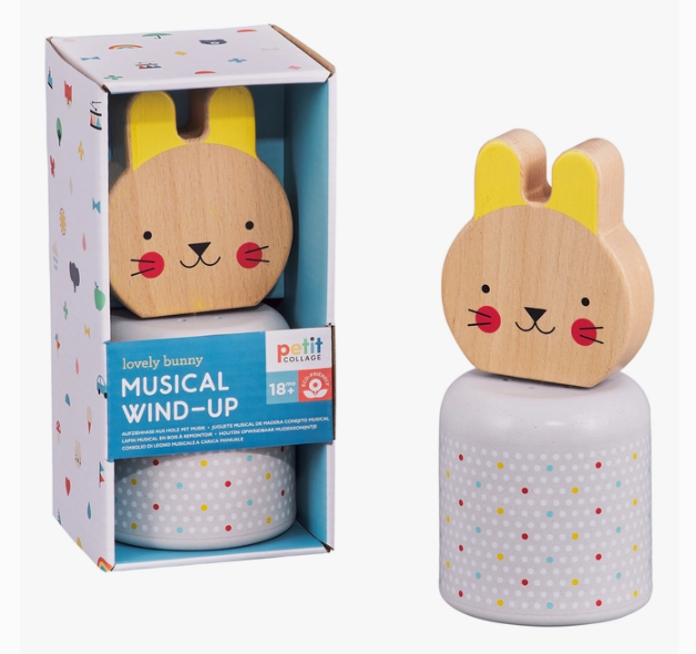 Wooden Wind Up Musical Bunny