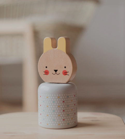 Wooden Wind Up Musical Bunny