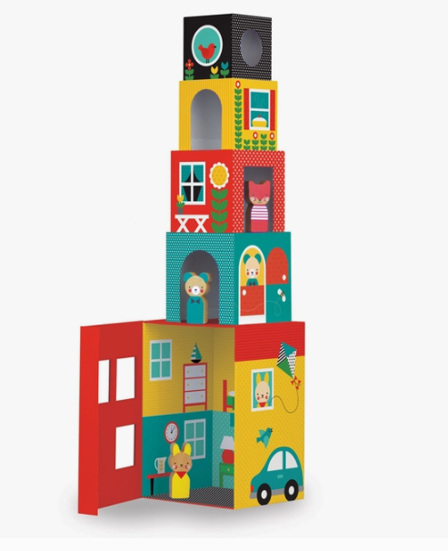 Peek-A-Boo House Stacking Blocks Set