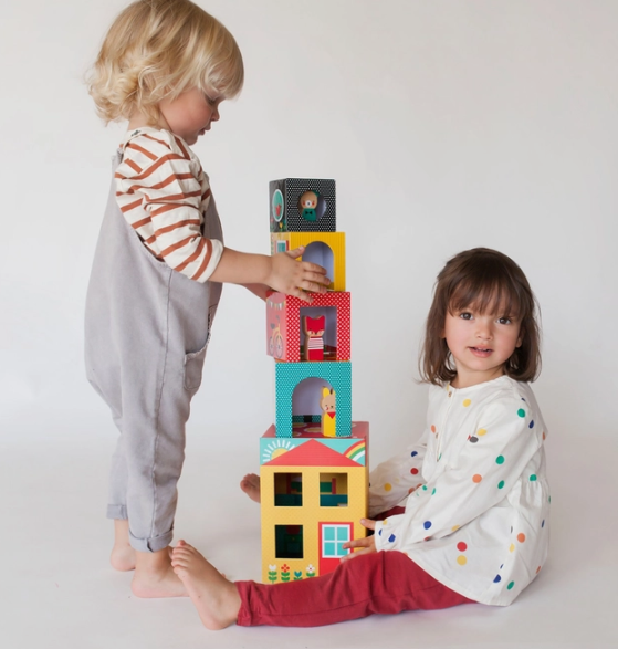 Peek-A-Boo House Stacking Blocks Set