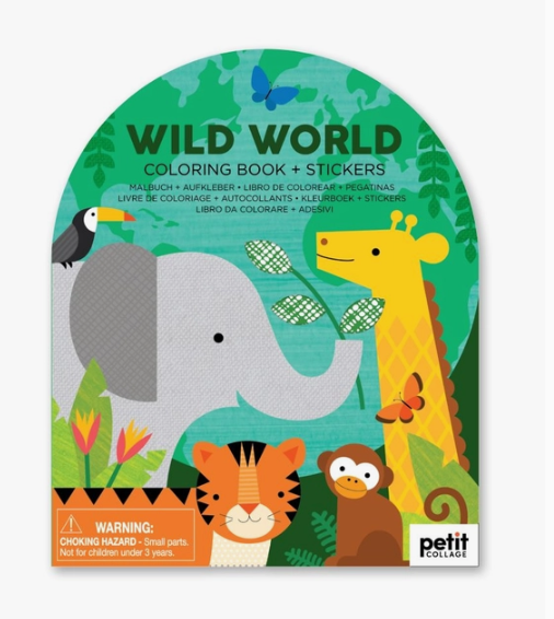 Wild World Coloring Book with Stickers