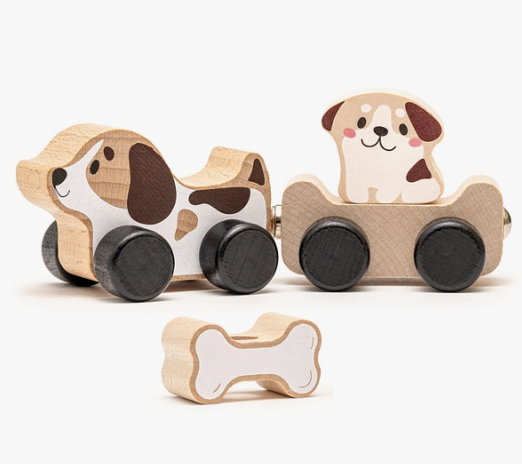 Clever Puppies Wooden Push & Go Toy
