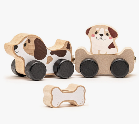 Clever Puppies Wooden Push & Go Toy