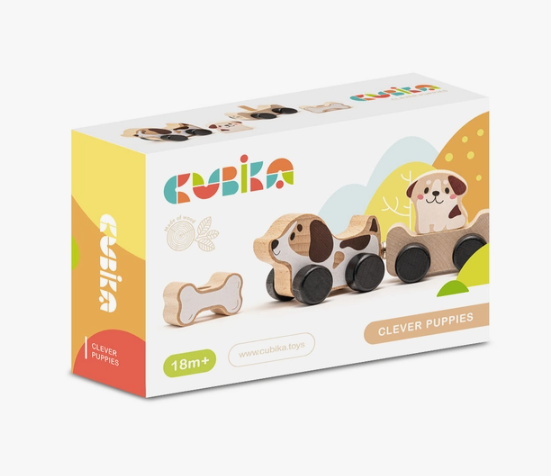 Clever Puppies Wooden Push & Go Toy