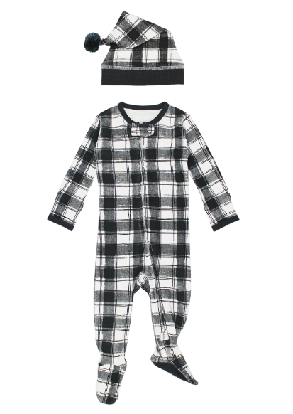 Winter's Night 2-way Printed Zip Footie & Cap Set