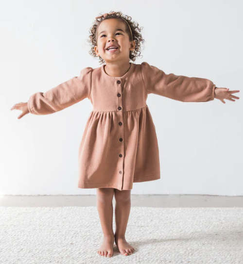 Elsie Waffle Button Down Dress