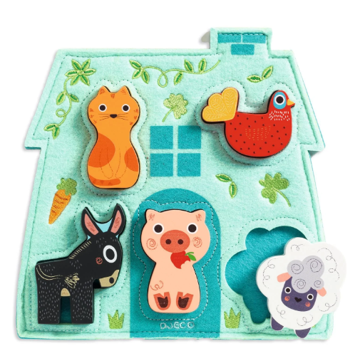 Mouki Embroidered Felt and Wooden Puzzle