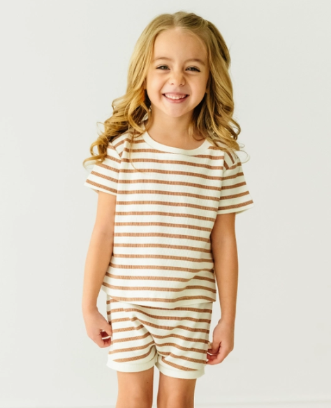 Stripes Organic Tee & Shorties Set