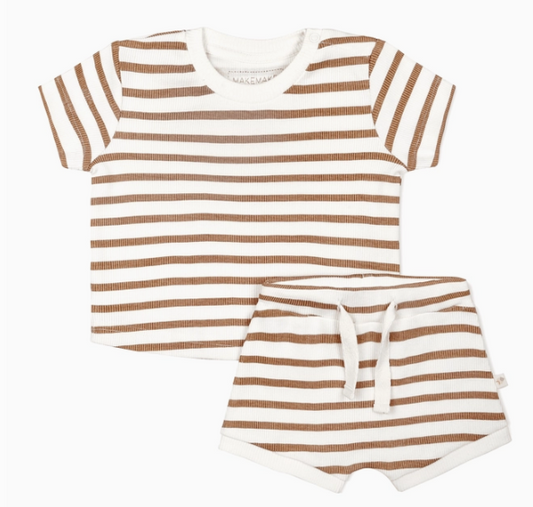 Stripes Organic Tee & Shorties Set