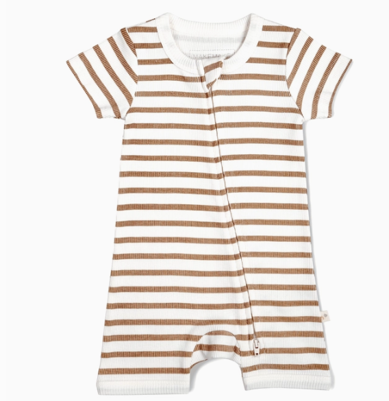 Stripes Organic Short 2-Way Zip Romper